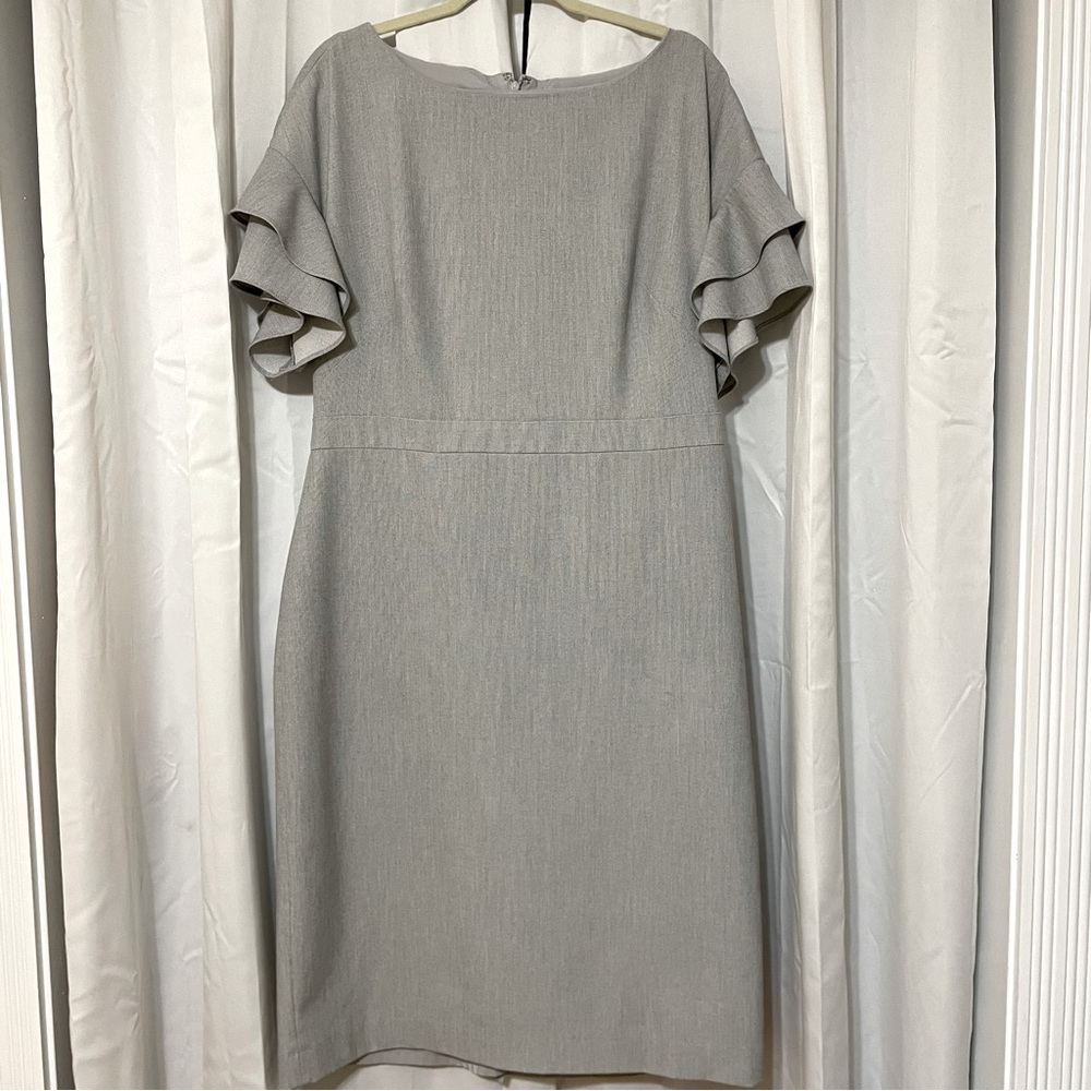 Banana Republic Gray Ruffle Sleeve Dress